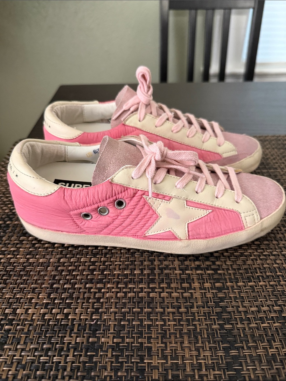 Golden Goose Super-Star Sneakers Pink and Cream color